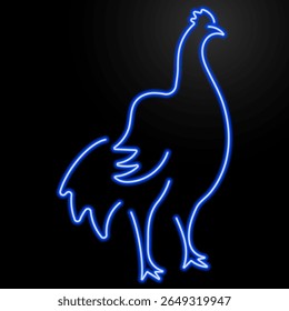 sinal de néon do galo, design moderno brilhante da bandeira, tendências coloridas do design moderno no fundo preto. Ilustração vetorial.