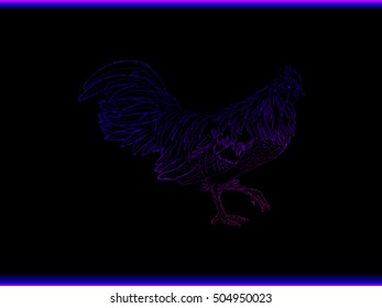 rooster new year greeting card, 2017 new year symbol cock or rooster