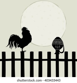 Rooster on the fence 