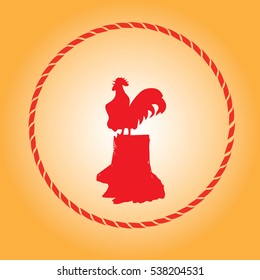 rooster on rope circle