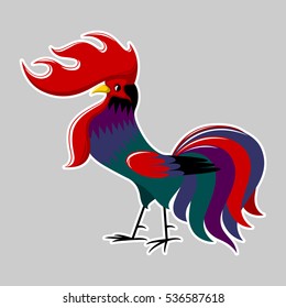 rooster on a square background