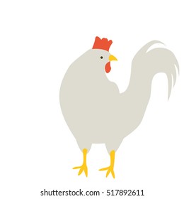 rooster on white background