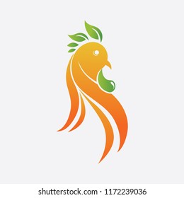 Rooster orange logo vector design for juice