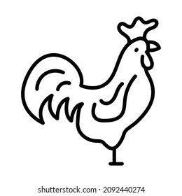 Rooster Outline Icon Animal Vector