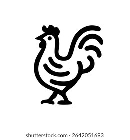 rooster outline icon logo simple