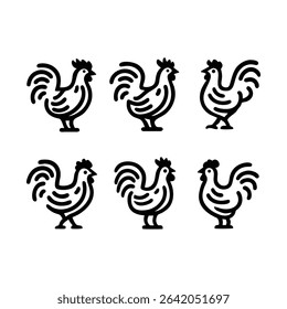 rooster outline icon logo simple