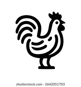 rooster outline icon logo simple