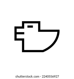 Rooster pictogram, linear icon on white background. Vector illustration