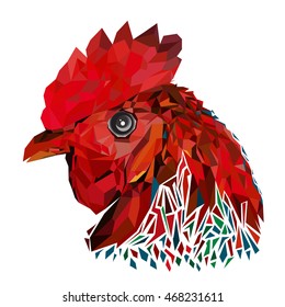 A rooster. Polygonal image. Vector