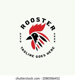 rooster red and black logo icon vector template