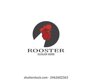 Rooster rounded logo and icon simple