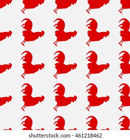 Rooster seamless pattern on a beautiful background. New 2017