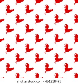 Rooster seamless pattern on a beautiful background. New 2017