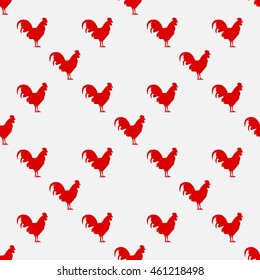 Rooster seamless pattern on a beautiful background. New 2017