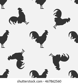 Rooster seamless pattern on a beautiful background. New 2017