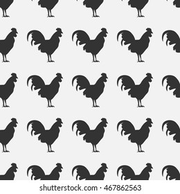 Rooster seamless pattern on a beautiful background. New 2017