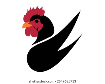 Conjunto de galo. Ícones estilizados da coleção de design do logotipo do galo .Rooster.