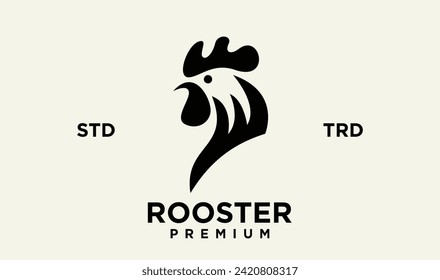 Rooster silhouette icon Vector illustration on white background. template