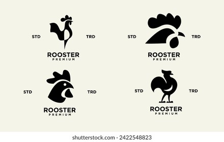 Rooster silhouette icon Vector illustration on white background template