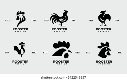 Rooster silhouette icon Vector illustration on white background template