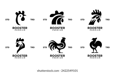 Rooster silhouette icon Vector illustration on white background template