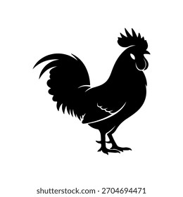 Ilustração do vetor do ícone da silhueta do galo no fundo branco