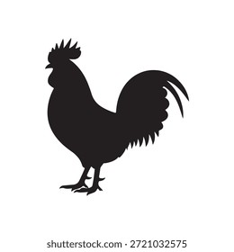 Rooster silhouette icon vector illustration on white background