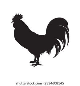 rooster silhouette isolated on white background