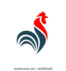 Rooster silhouette logo design vector