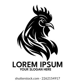 Rooster silhouette, logo style vector illustration