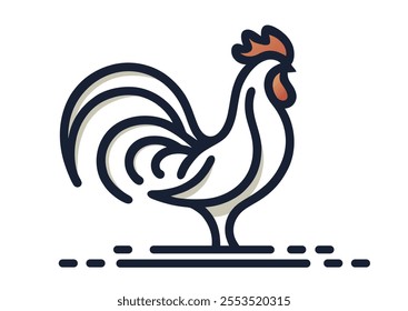 Rooster silhouette logo vector. Chicken cock silhouette vector images isolated on white background, poultry chickens roosters, flat vector logotype, sign, label, icon, symbol. Farm animal illustration