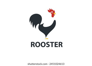 rooster silhouette logo. vector logo isolated on white background