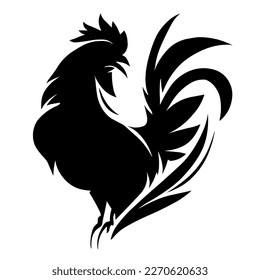 Rooster Silhouette Minimalist Logo Design