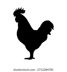 Silhueta de Galo em Pé Vetor Orgulho