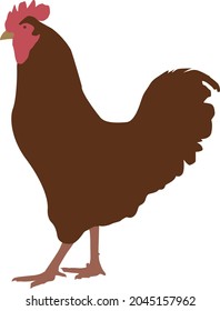 Rooster silhouette vector art illustration 