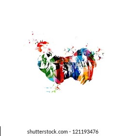 Rooster silhouette vector background
