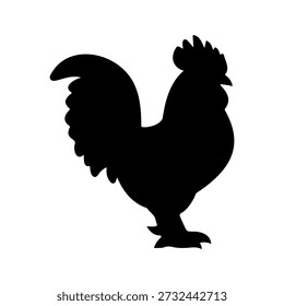 Rooster silhouette vector flat illustration design.