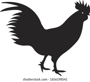 Rooster silhouette, vector illustration, vector