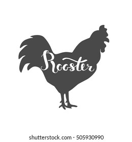 Rooster silhouette, vector illustration