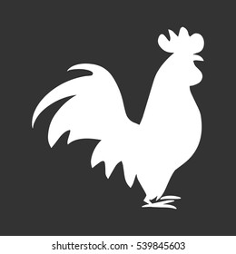 Rooster silhouette vector illustration isolated color. Symbol of New Year 2017 by Chinese calendar