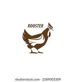 A rooster silhouette vector isolated on white