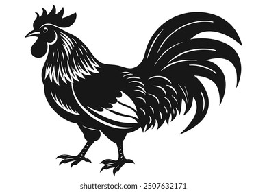 a rooster silhouette vector lllustration 
