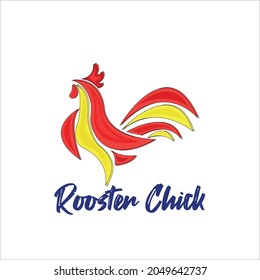 Rooster silhouette vector, poultry chickens roosters vector