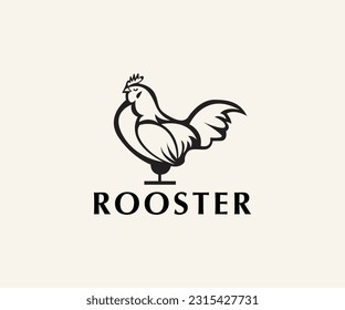 Rooster Silhouette Vector Symbol Logo