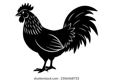 A rooster silhuette vector illustration