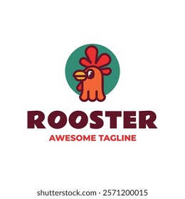 Rooster Simple Mascot Logo Template