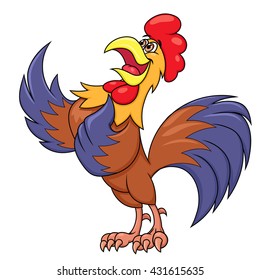 Rooster singing a song