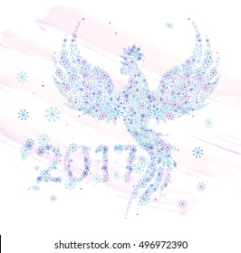 Rooster of snowflakes / decorative symbol of chinese new year / chicken / cock