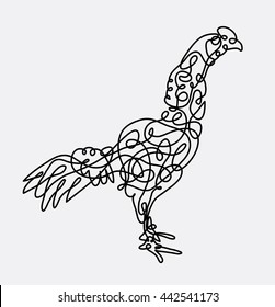 Rooster spontaneous artistic line style. Good use for symbol, icon, mascot, or any design you want. Easy to use.