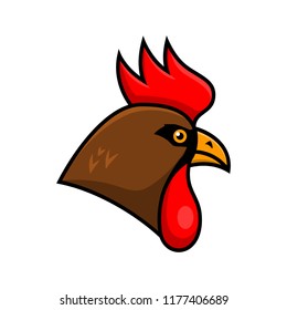 Rooster. Sport team or club logo template. Vector design element for logo, label, emblem, sign, badge. Vector illustration